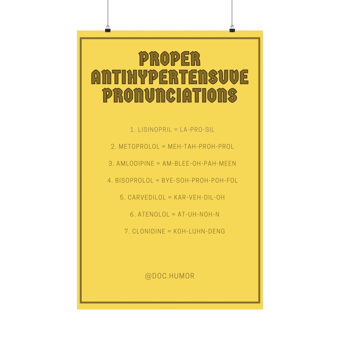 Proper pronunciation poster